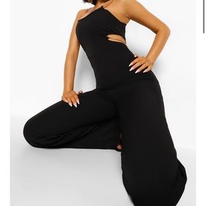 Black Cut Out Chain Wide Leg Romper